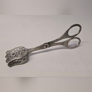 Vintage Ornate Silverplate Serving Tongs